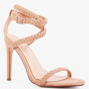 Elegant Tan Suede Braided Strap Heels